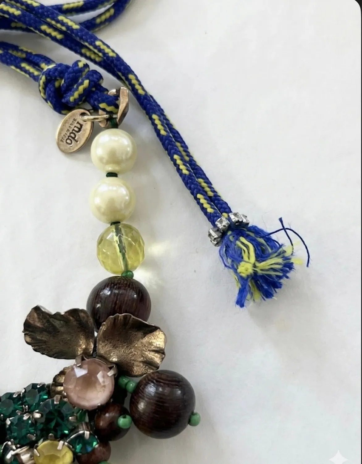Rada Collana Tropicale Cordino pietre verdi e perle