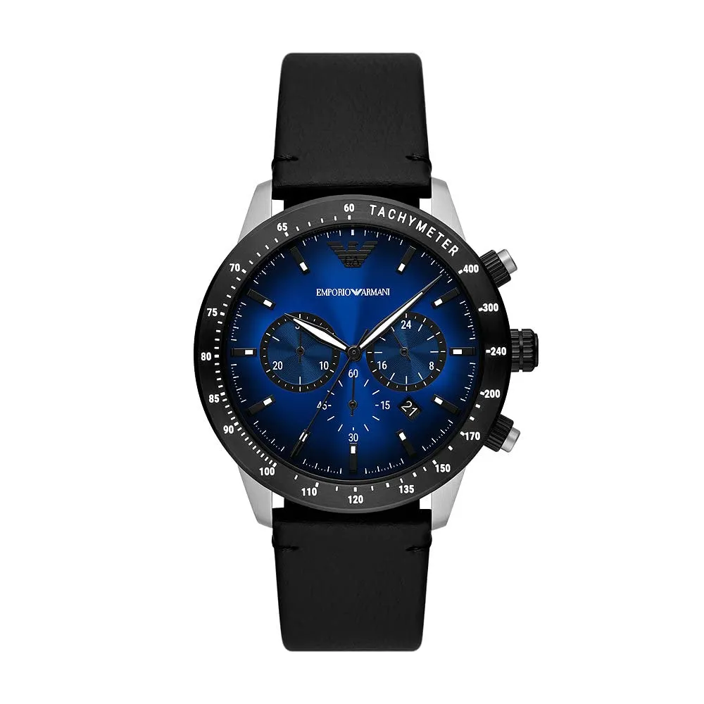 Emporio Armani orologio uomo nero e argento casual