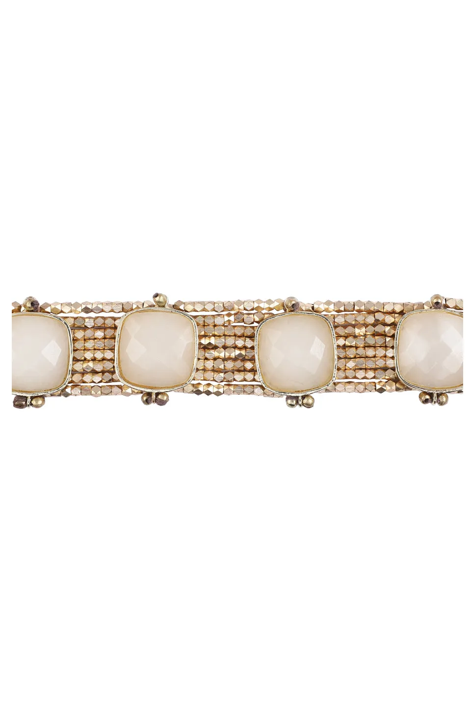 House of Tuhina Square Stone Bracciale pietra oro