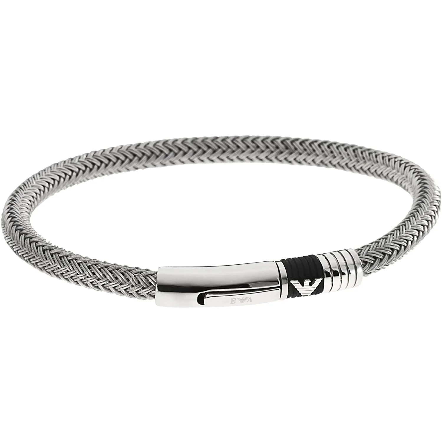 Emporio Armani set orologio uomo pelle con bracciale argento
