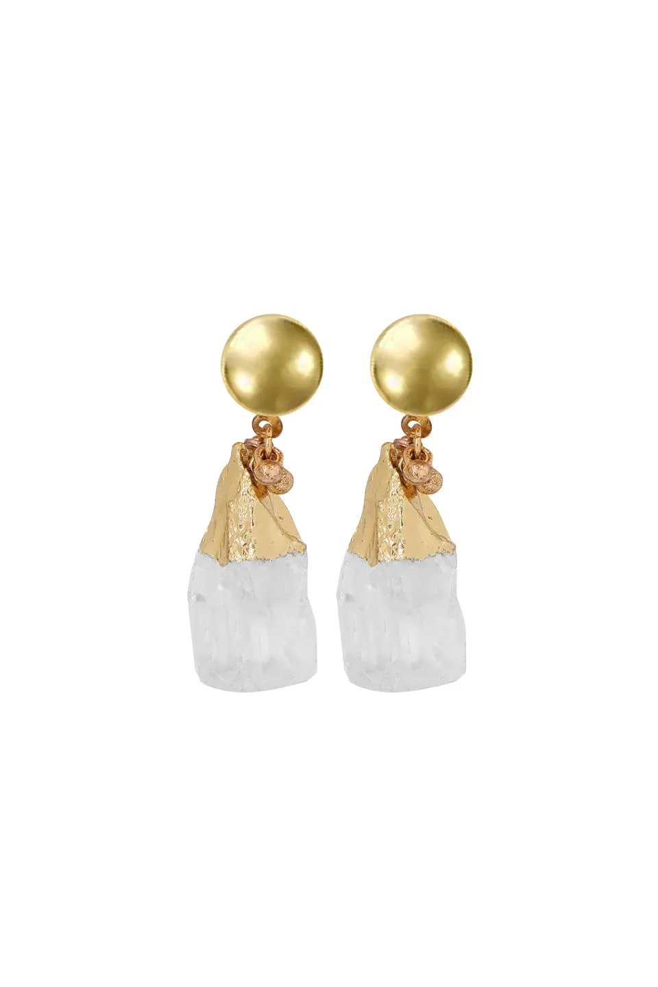 House of Tuhina Small Rock orecchini pietra oro fatti mano