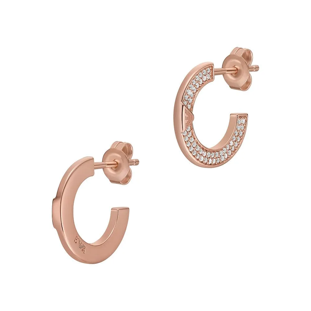 Emporio Armani Orecchini Oro Rosa Bianco Acciaio Donna