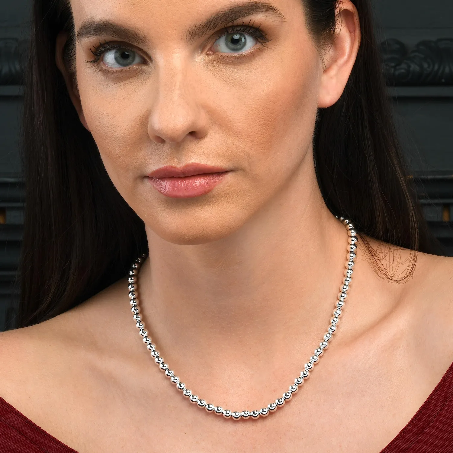 Diamond Treats Sfere 6mm collana argento girocollo palline