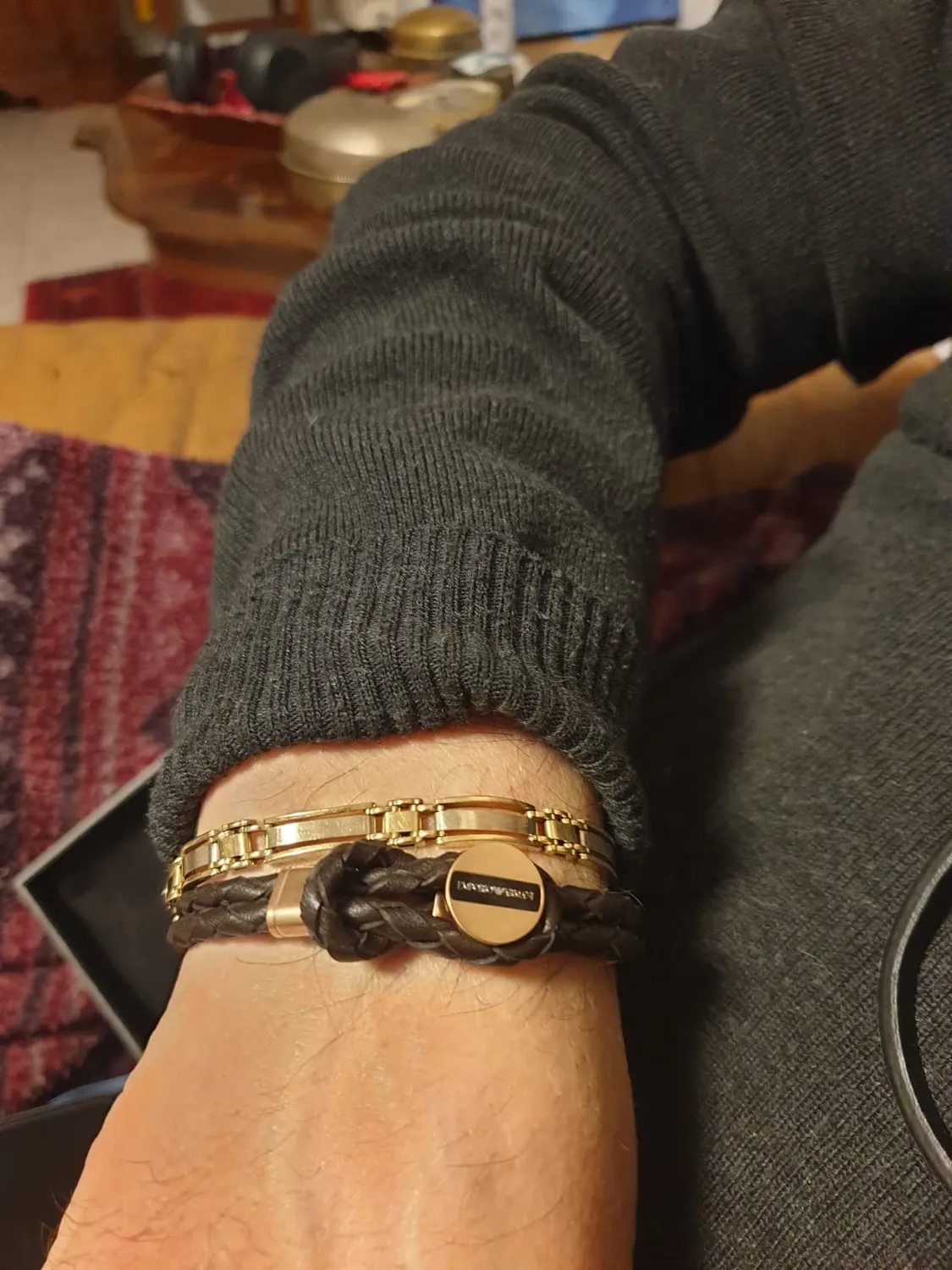 Emporio Armani Bracciale Uomo Argento Acciaio Simbolo