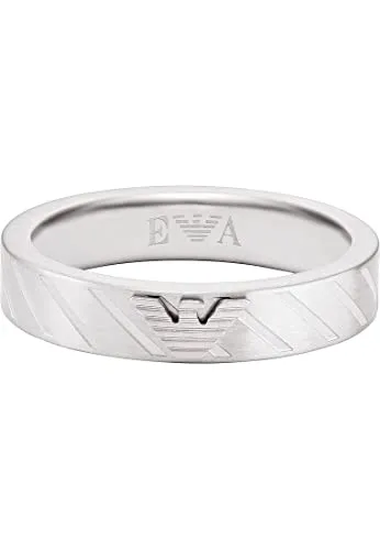 Emporio Armani anello uomo acciaio argento misura 10 satinato