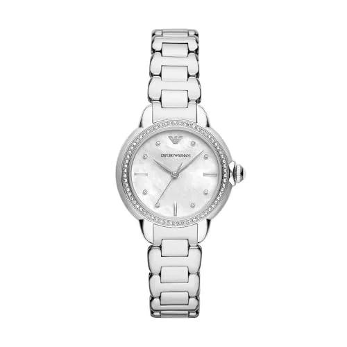 Emporio Armani Set Donna Orologio Acciaio Argento Bracciale
