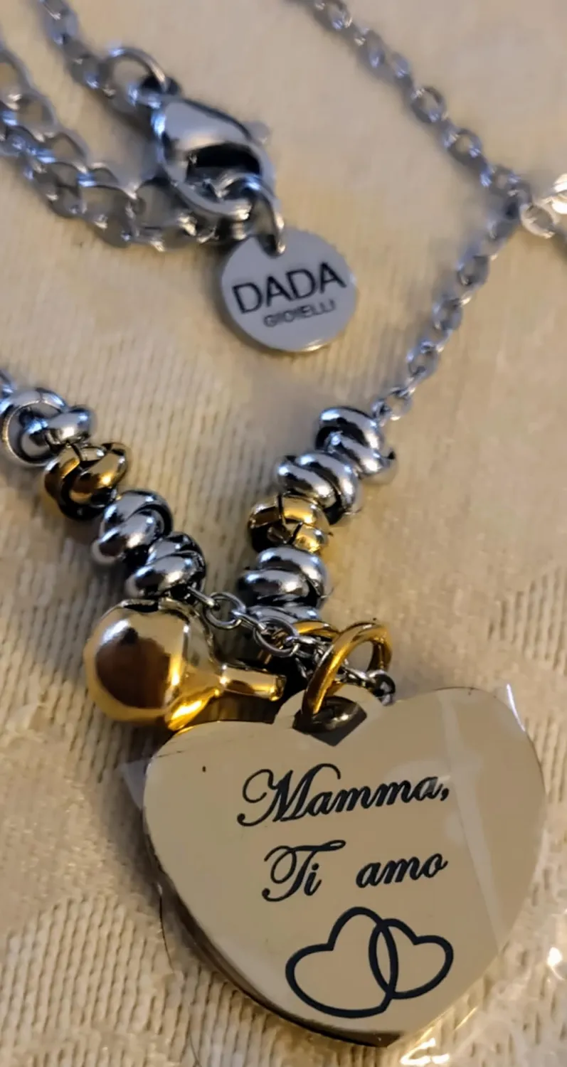 Dada Gioielli Collana Campanella Cuore Mamma Tutto Oro