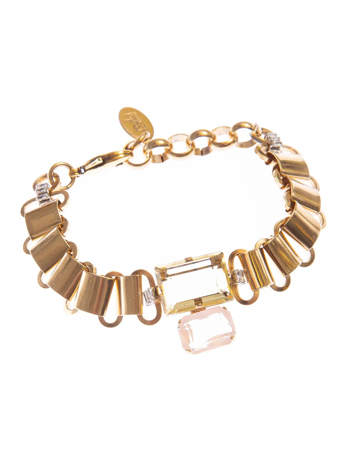 Rada Bracciale Catena con Pietre rosa cristallo baguette