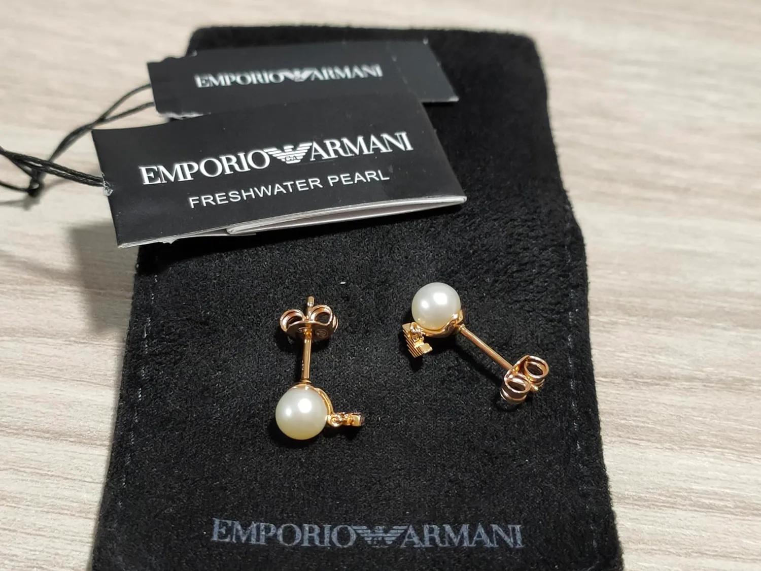 Emporio Armani Orecchini Oro Rosa Bianco Acciaio Donna
