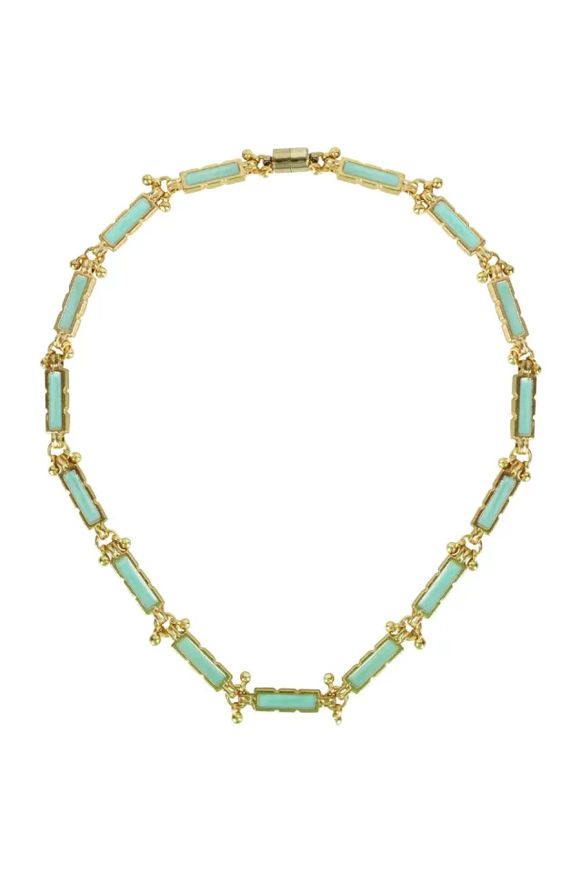 House of Tuhina Ridhima collana smaltata blu oceano