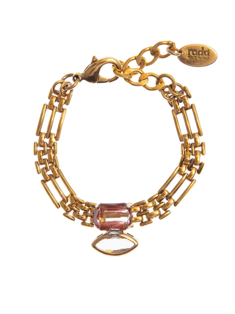 Rada Bracciale Catena Marrone con Pietre e Cristallo