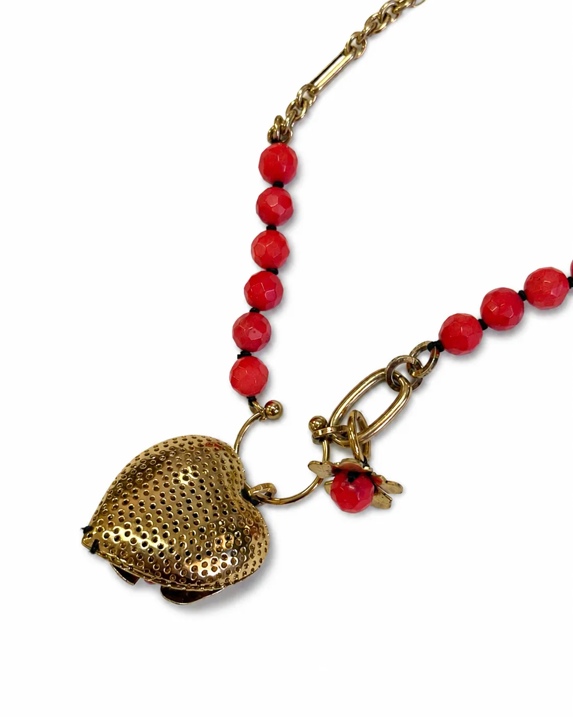 Rada Cuore Corallo collana perle rosse cuore