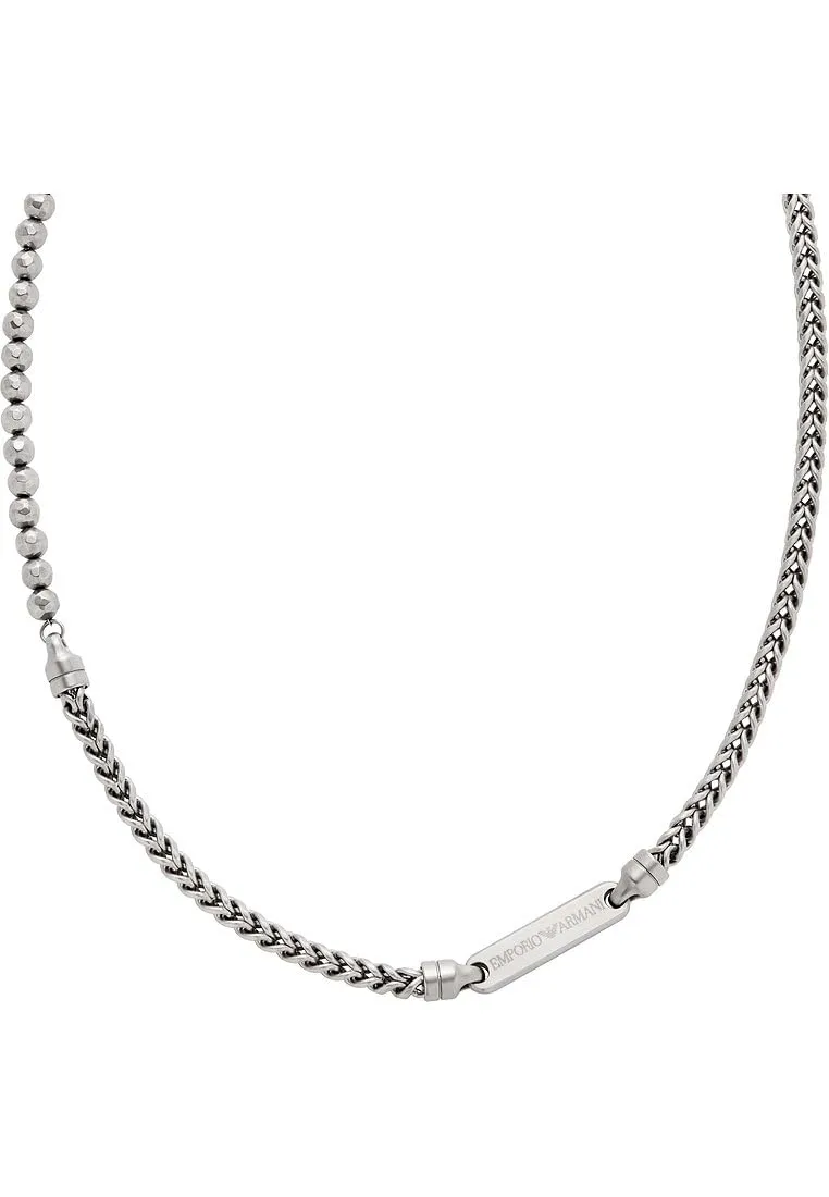 Emporio Armani Collana Uomo Acciaio Scuro Catena Moschettone