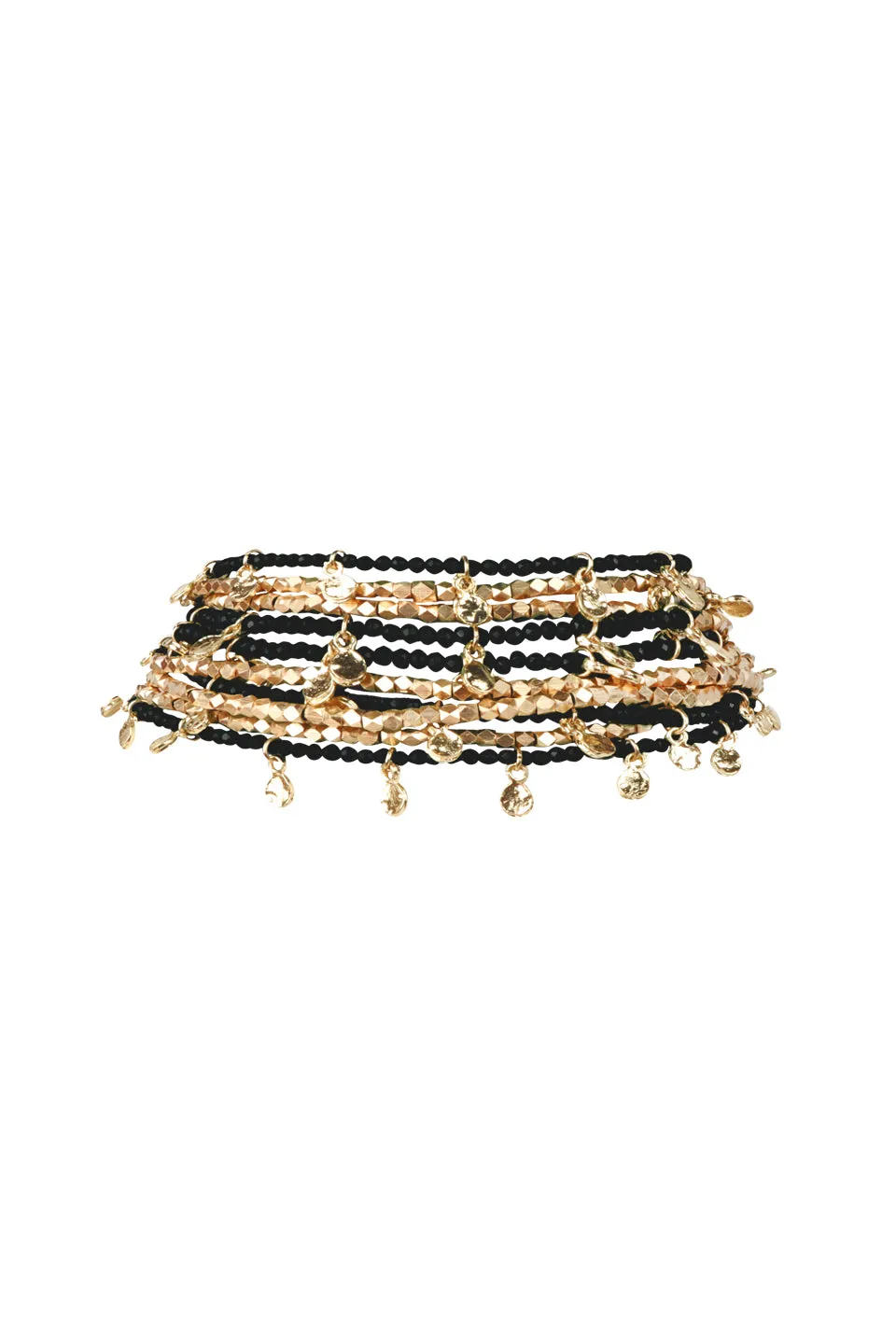 House of Tuhina Baisa Gold Gamini collana verde nero