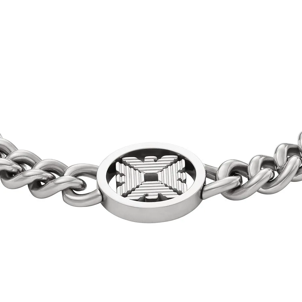Emporio Armani Bracciale Uomo Acciaio Argento Pallido