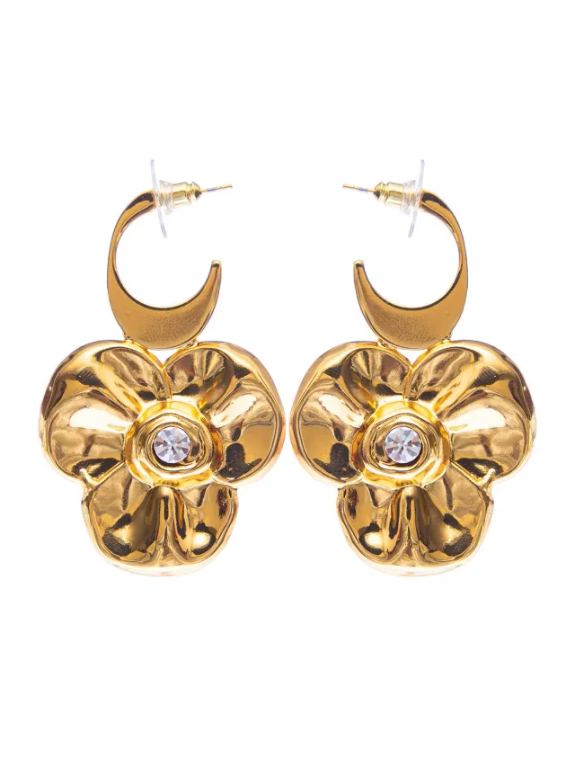 Rada Fiore Metallo orecchini argento con strass