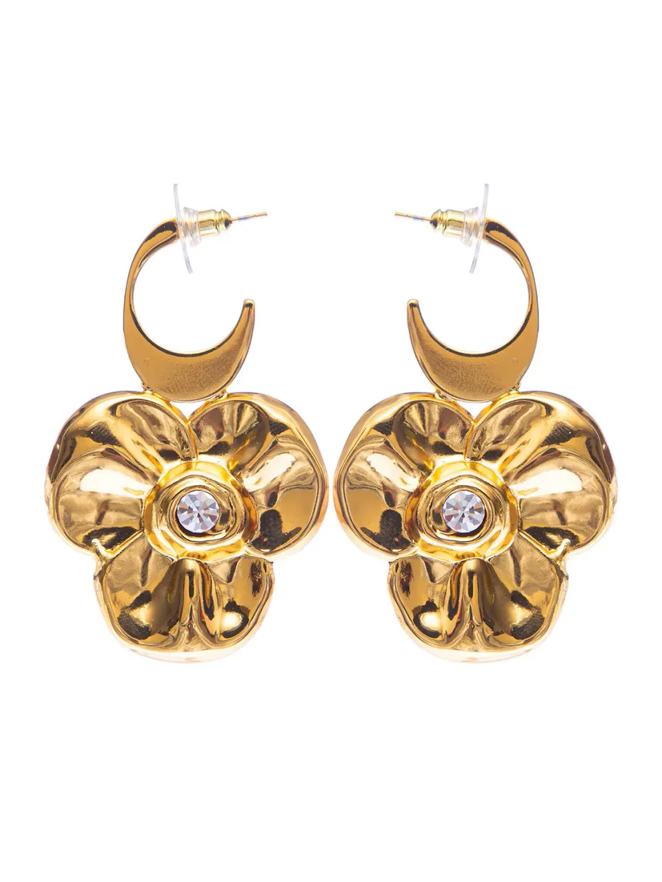 Rada Fiore Metallo orecchini argento con strass