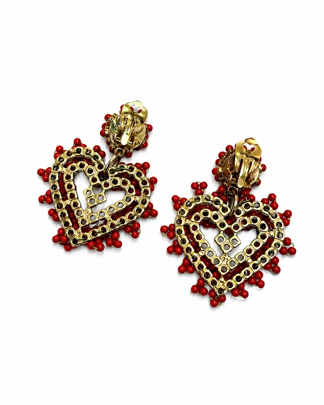 Rada Cuore Corallo orecchini cuore rossi perline
