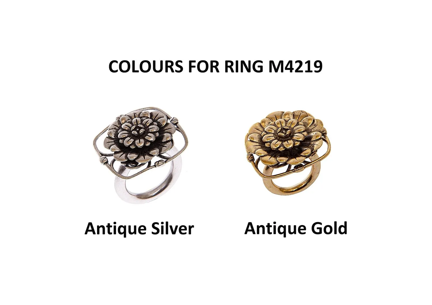 Rada Fiore anello maxi oro antico