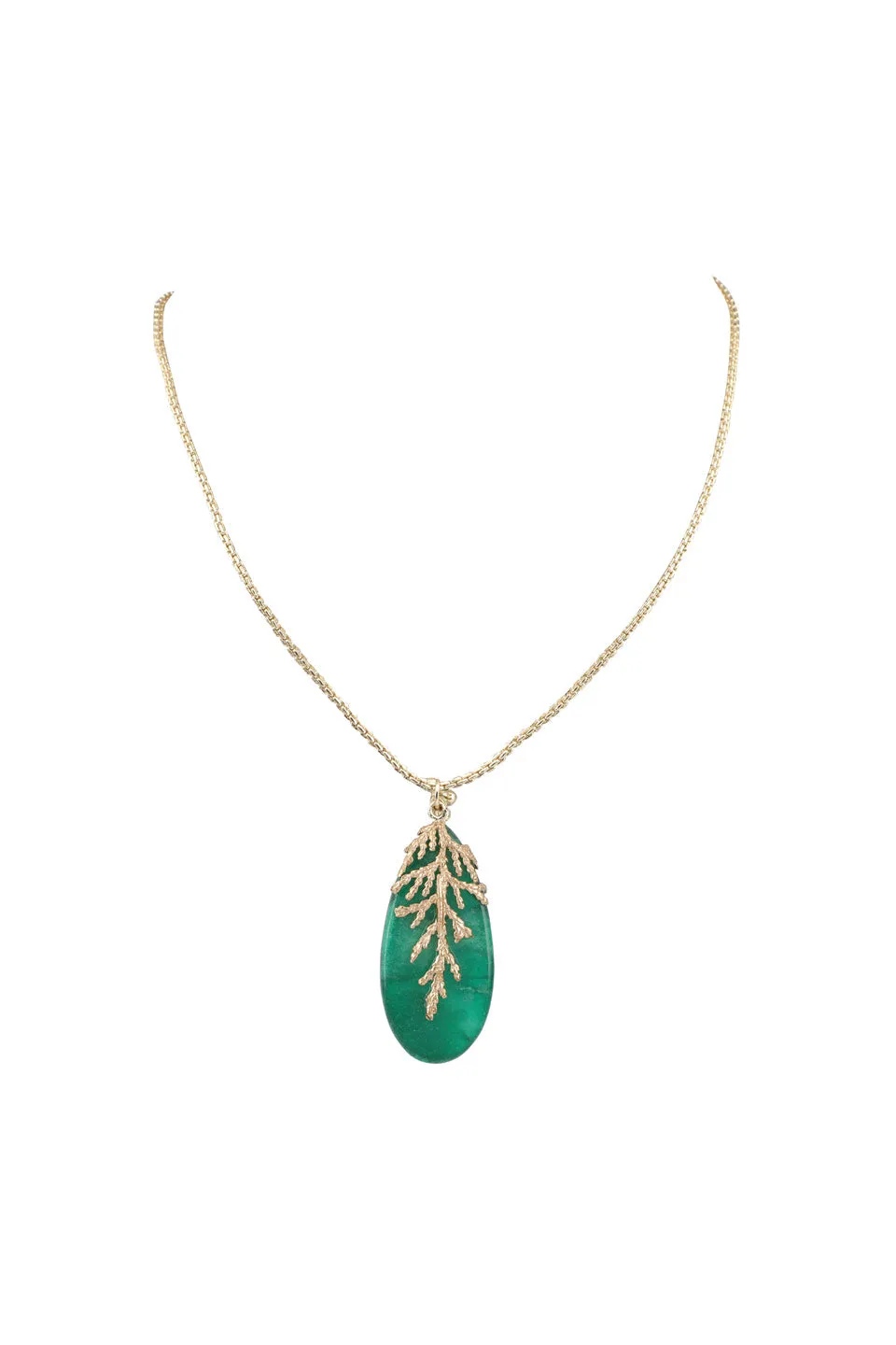 House of Tuhina Leaf Stone collana corta pendente