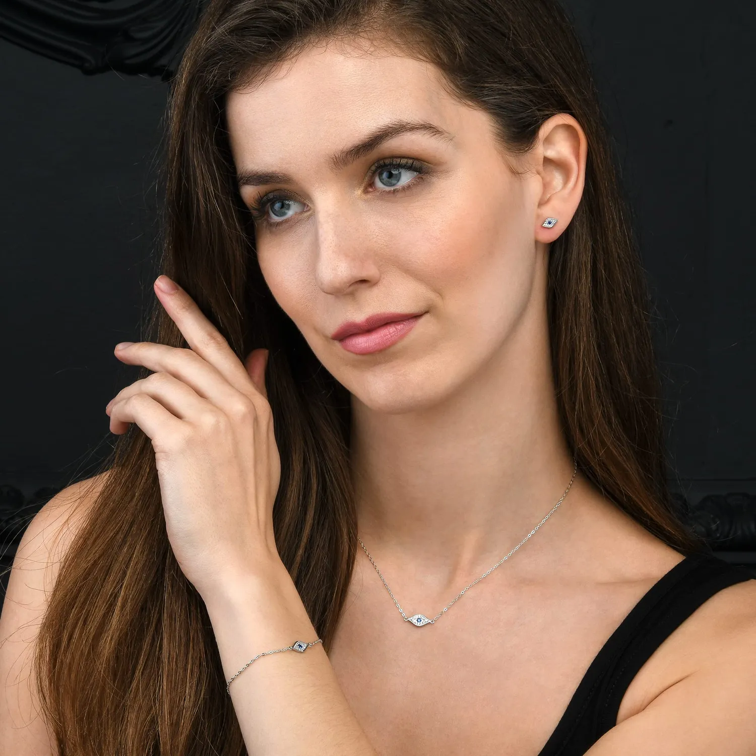 Diamond Treats collana occhio turco argento 925 malocchio