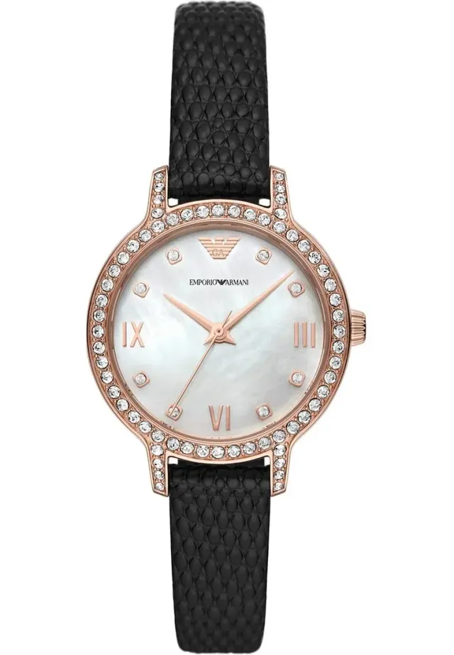 Emporio Armani AR11485 Orologio Donna 32mm Nero Glitter