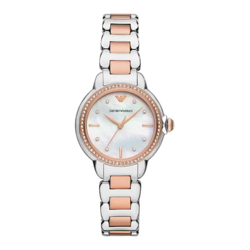 Emporio Armani Orologio Donna Argento Oro Rosa Glitter