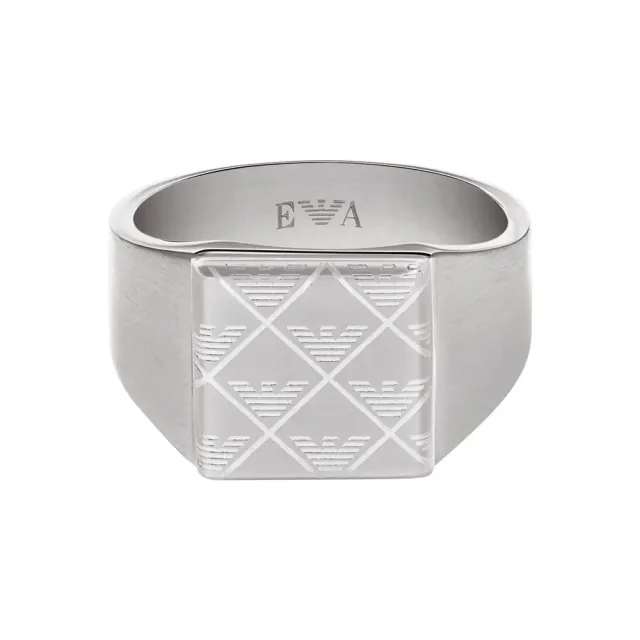 Emporio Armani Anello Uomo Sigillo Acciaio Misura 10