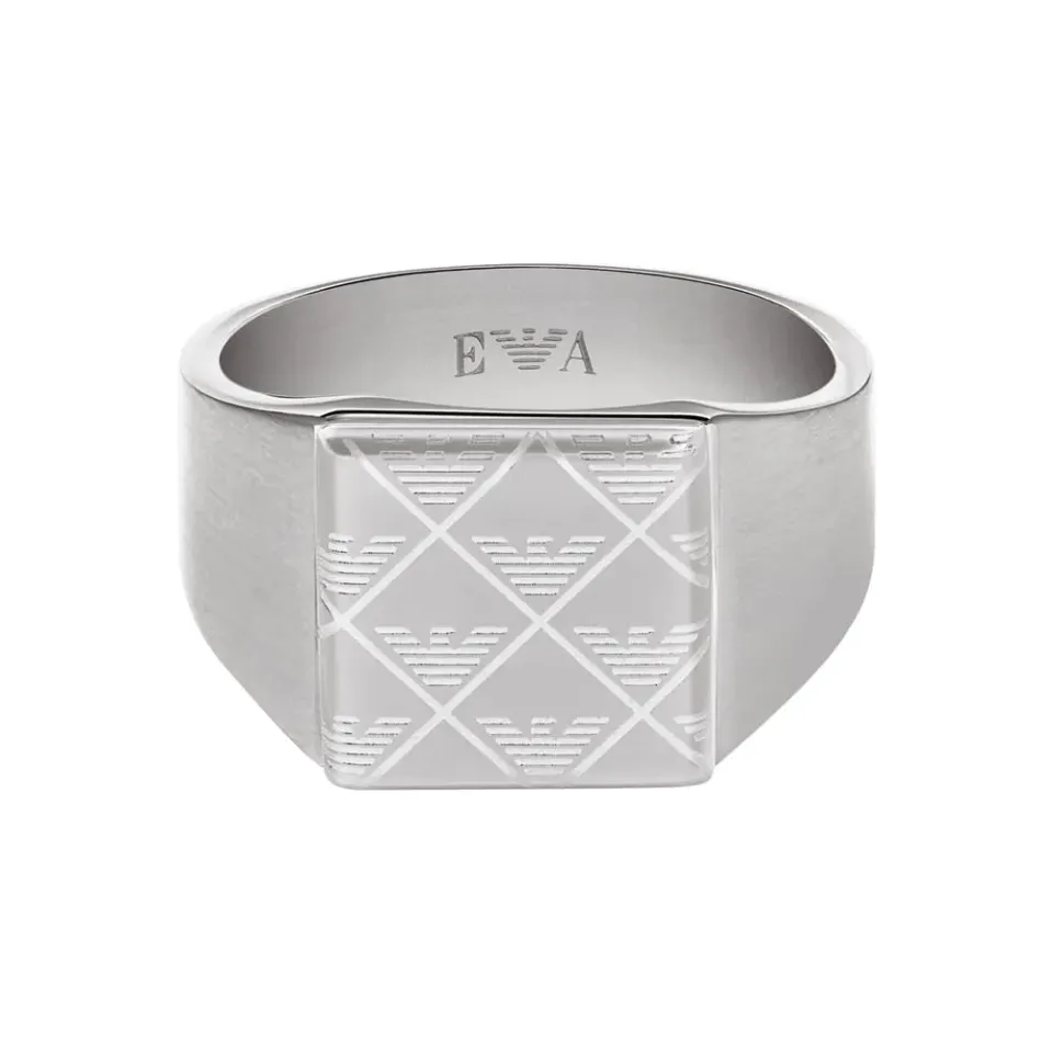 Emporio Armani Anello Uomo Sigillo Acciaio Misura 10