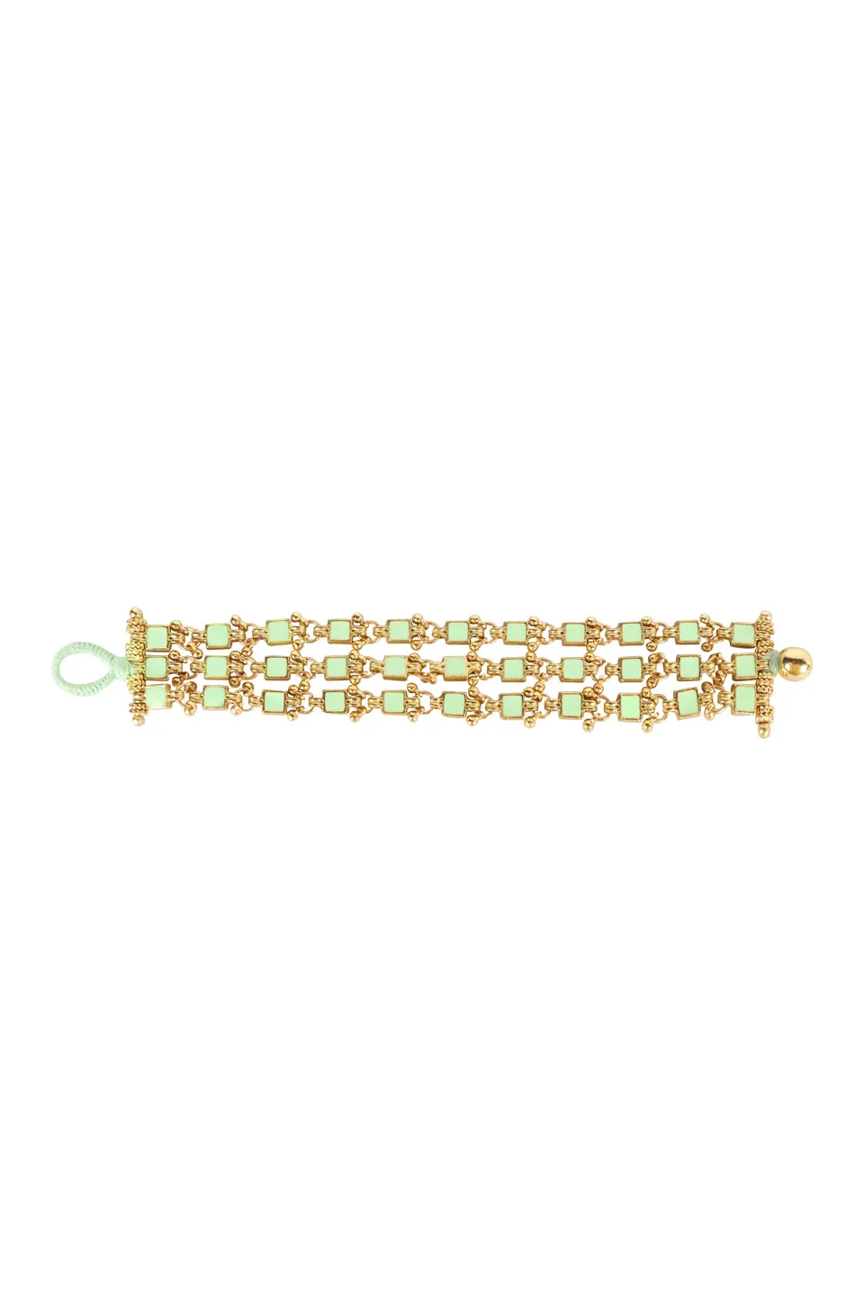House of Tuhina Trajva Enamel River bracciale smalto menta fatto a mano