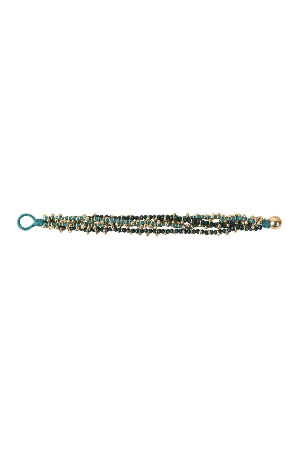 House of Tuhina Mohini bracciale verde mare oro sun