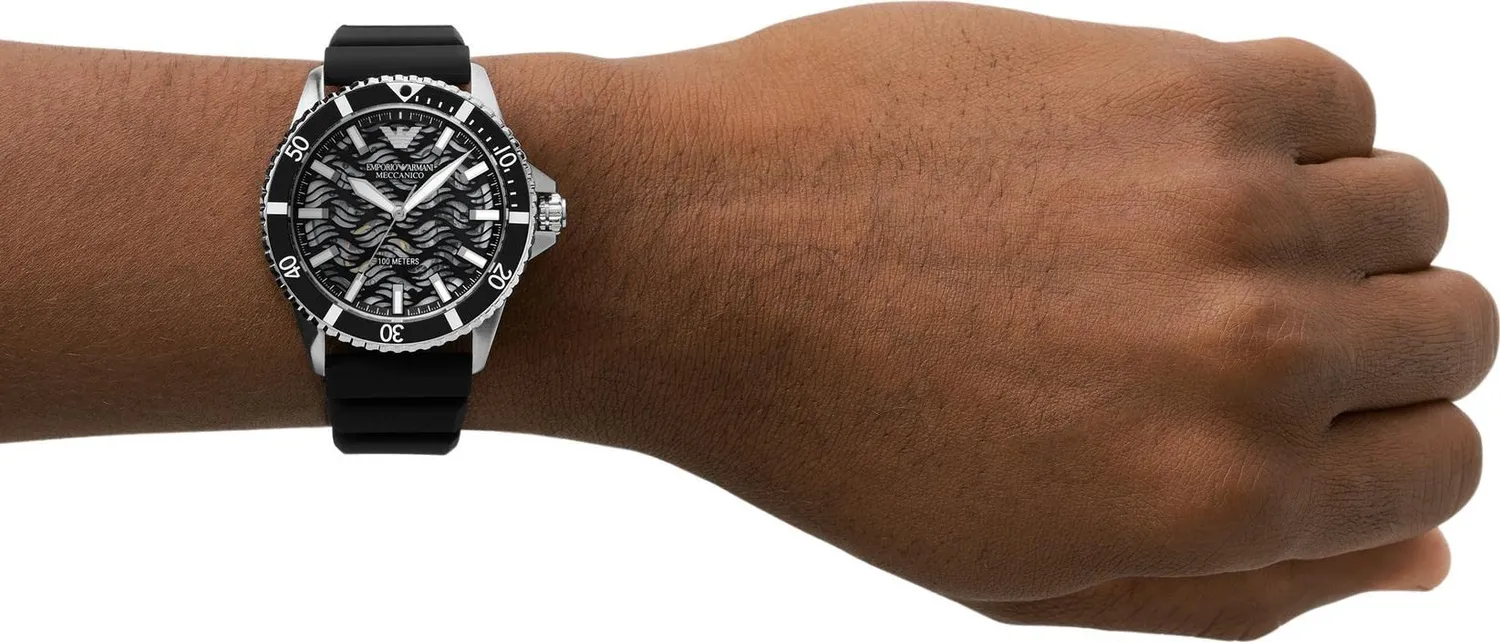 Emporio Armani orologio uomo nero argento quarzo