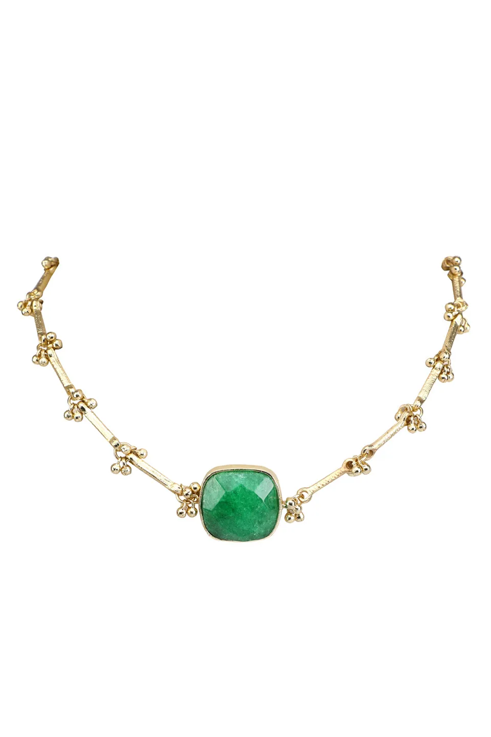 House of Tuhina Square Stone collana choker avorio pietra quadrata