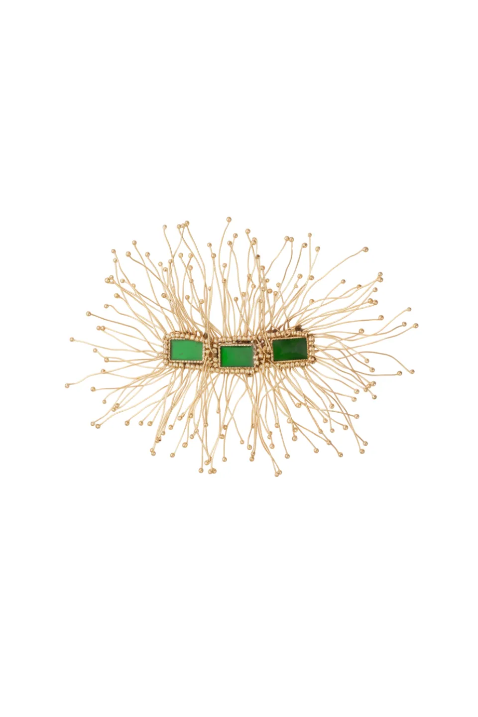 House of Tuhina Coral spilla nero Baisa Gold