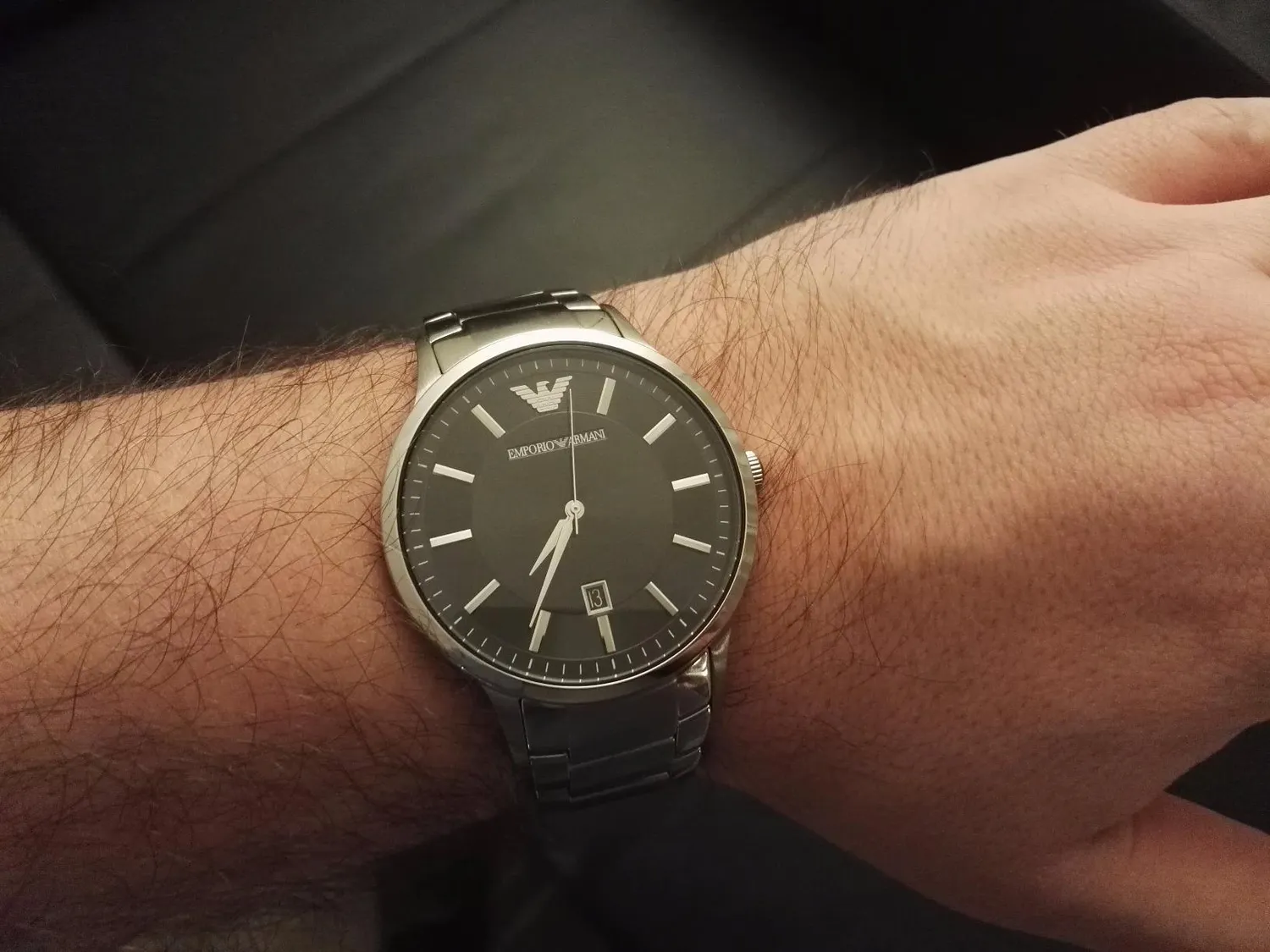 Emporio Armani Orologio Uomo 43 mm Argento e Nero