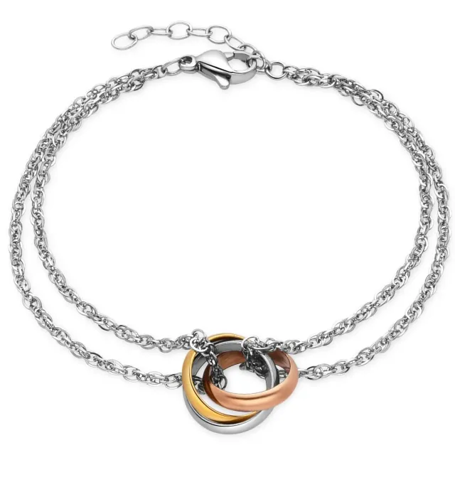 Dada Gioielli Trilogy bracciale anelli 12mm acciaio donna