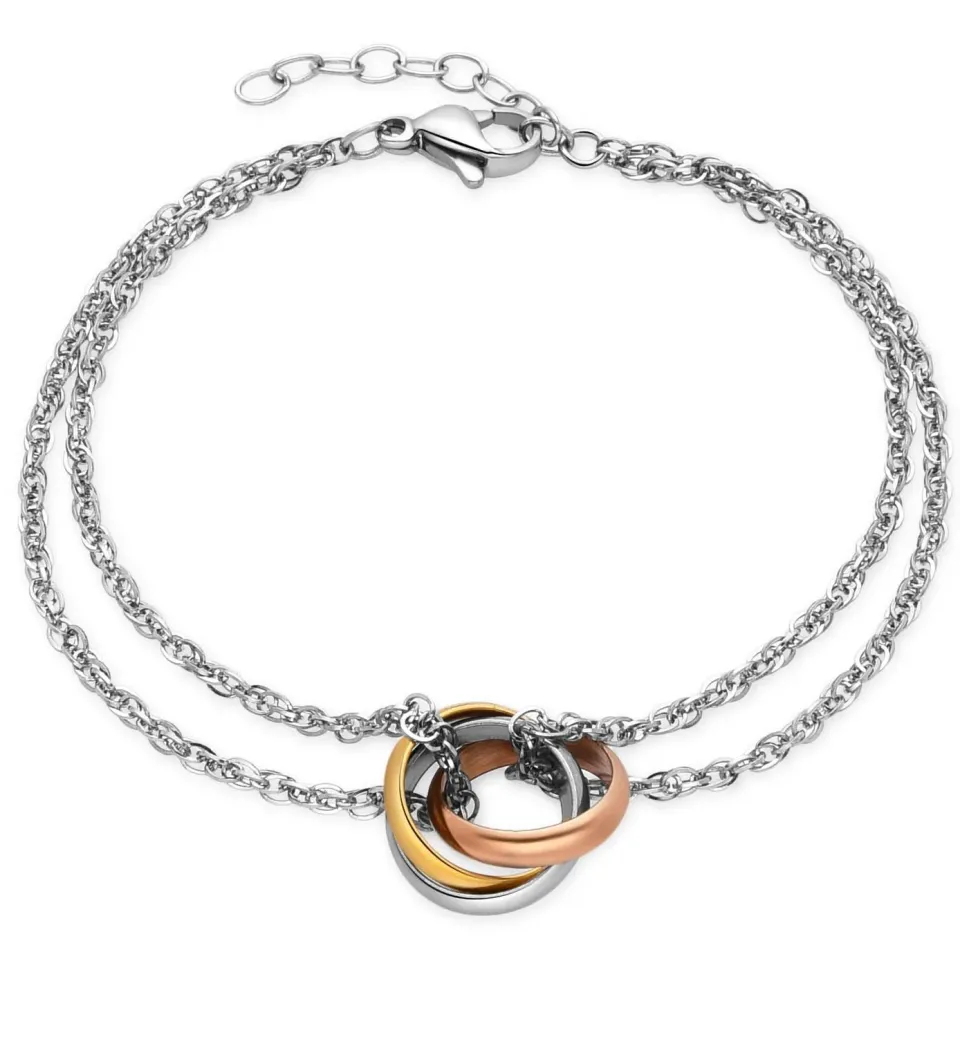 Dada Gioielli Trilogy bracciale anelli 12mm acciaio donna