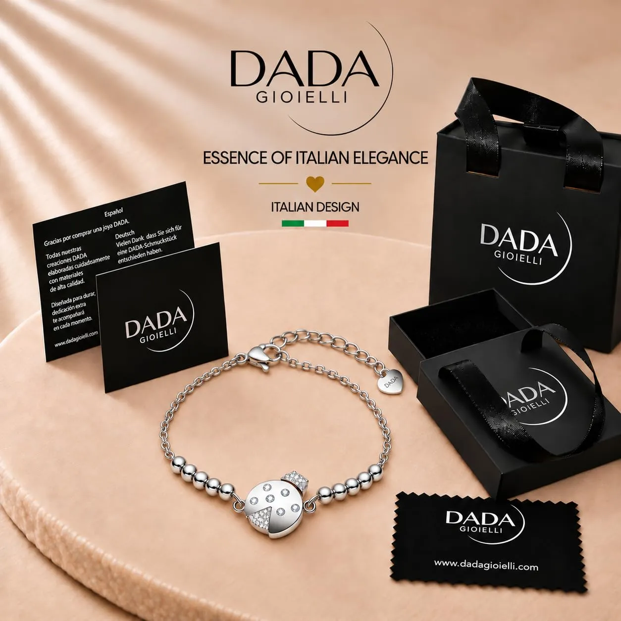 Dada Gioielli Portafortuna Bracciale Donna Quadrifoglio Zirconi