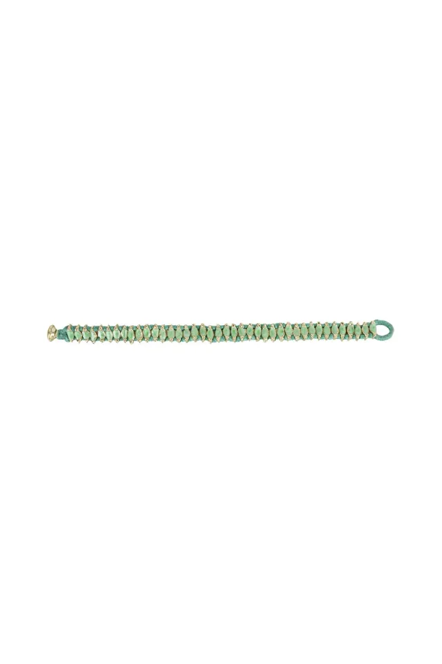 House of Tuhina Nabila bracciale smalto lagoon oro sole