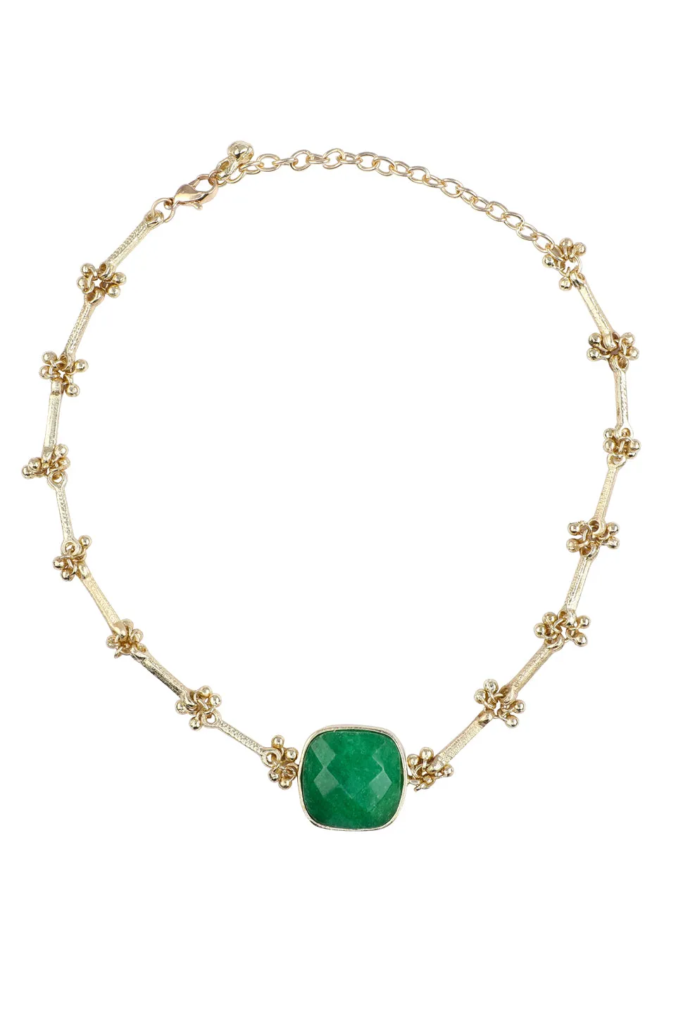 House of Tuhina Square Stone collana choker avorio pietra quadrata
