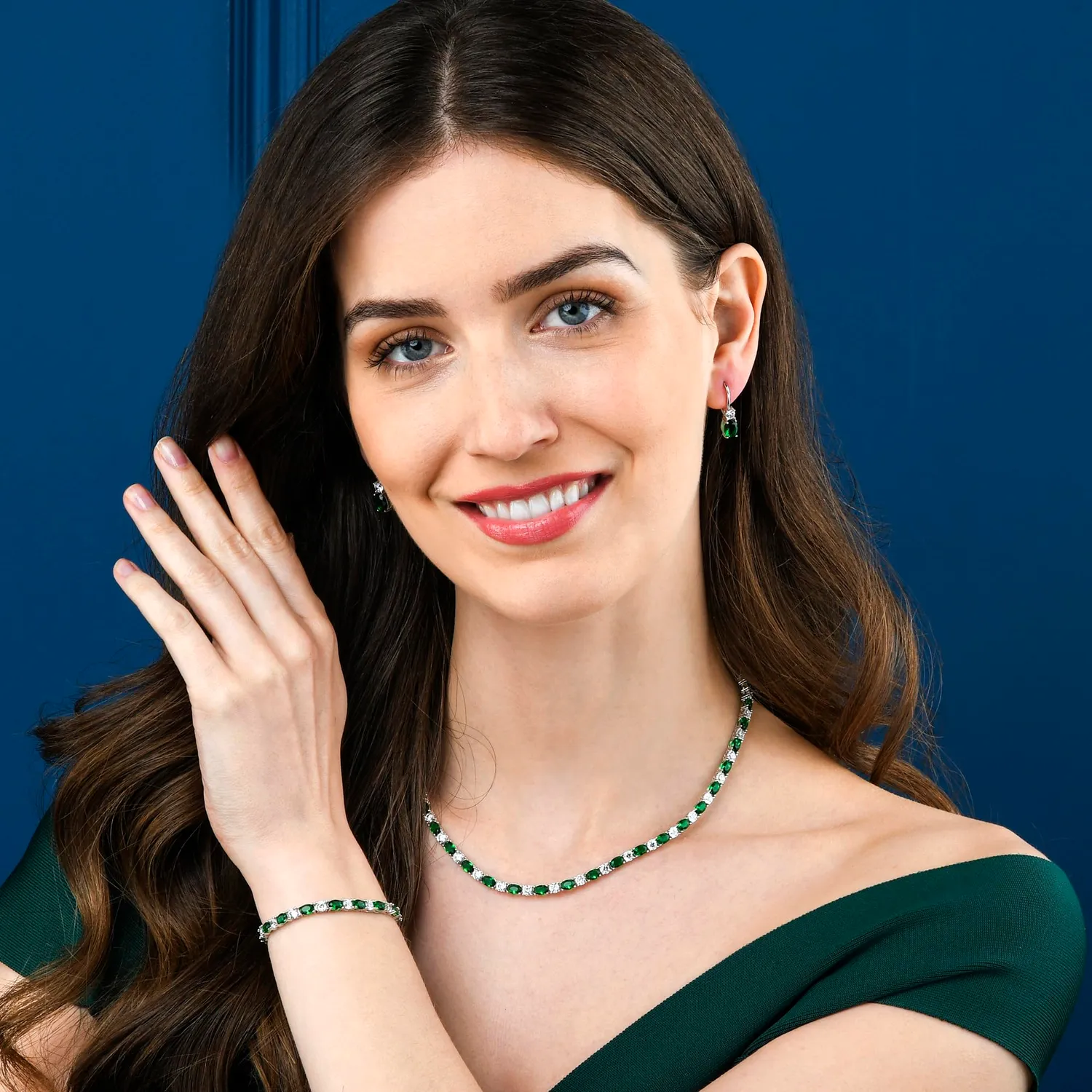 Diamond Treats Orecchini Argento 925 Donna Pietra Verde