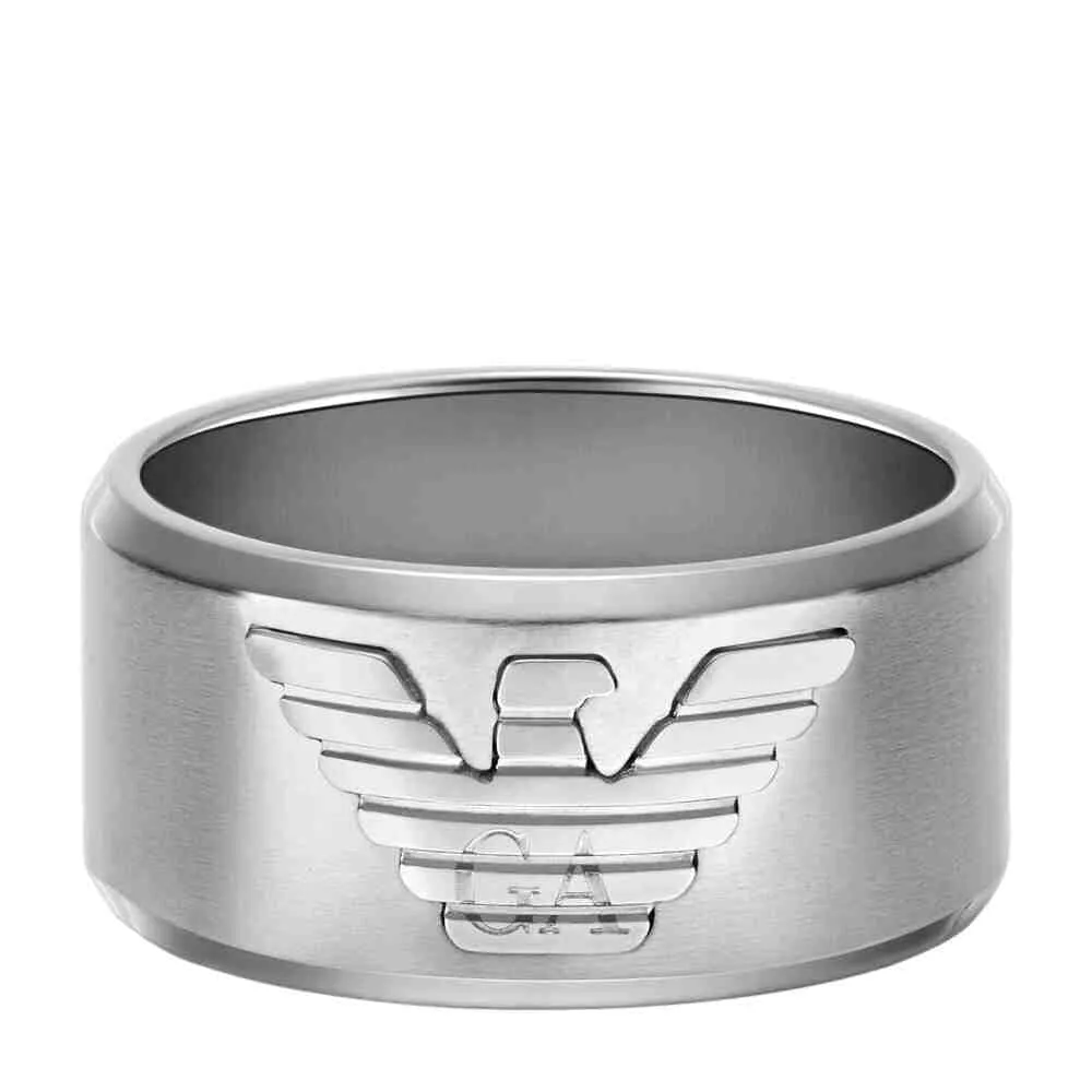 Emporio Armani EGS2032040 anello uomo acciaio nero