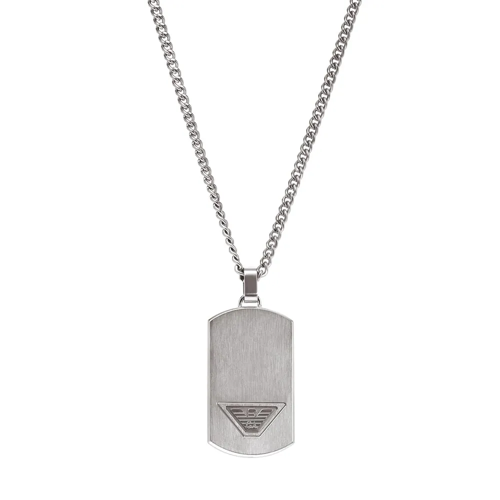 Emporio Armani collana dogtag uomo acciaio