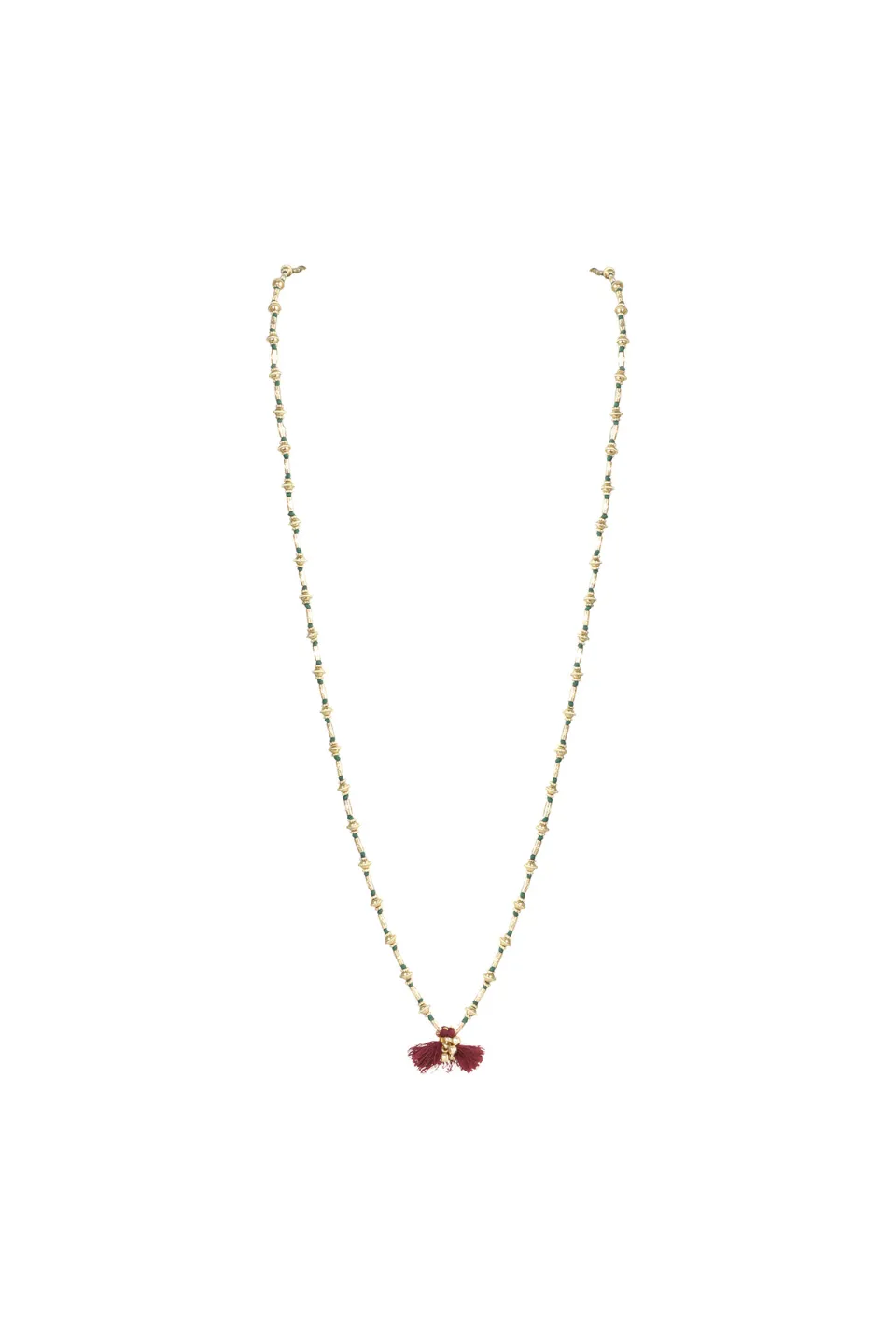 House of Tuhina Kaari collana verde filo intrecciato