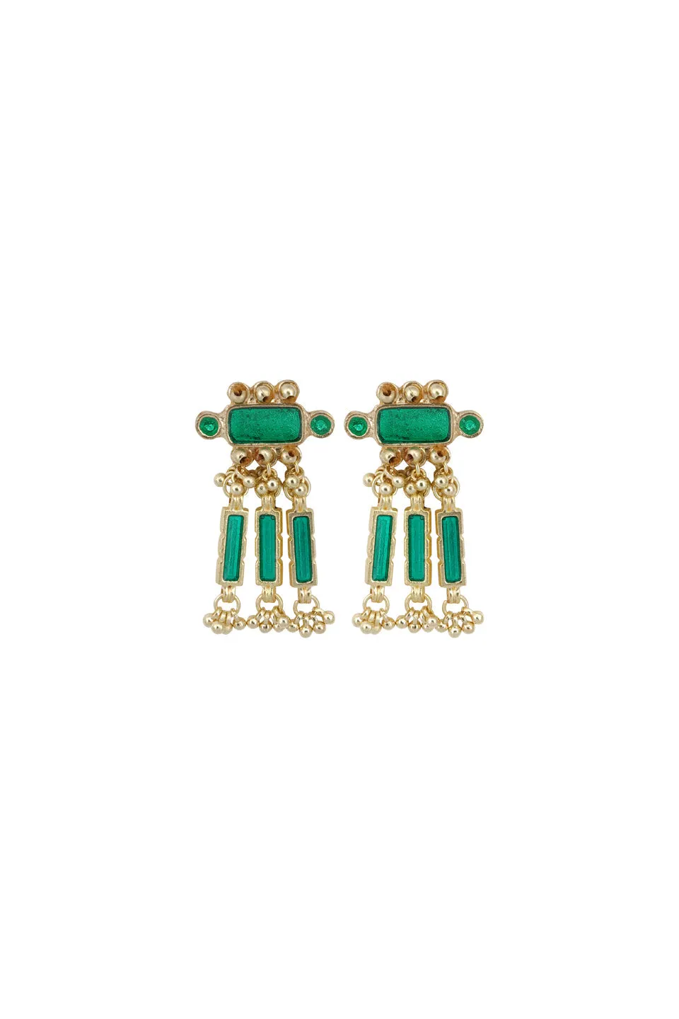 House of Tuhina Queen Enamel orecchini lunghi smaltati