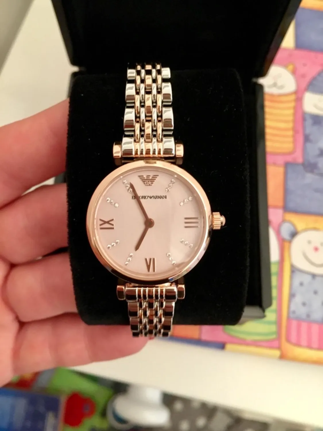 Emporio Armani Orologio Donna 28 mm Oro Rosa Argento Quarzo