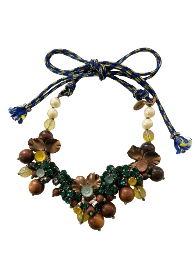 Rada Collana Tropicale Cordino pietre verdi e perle