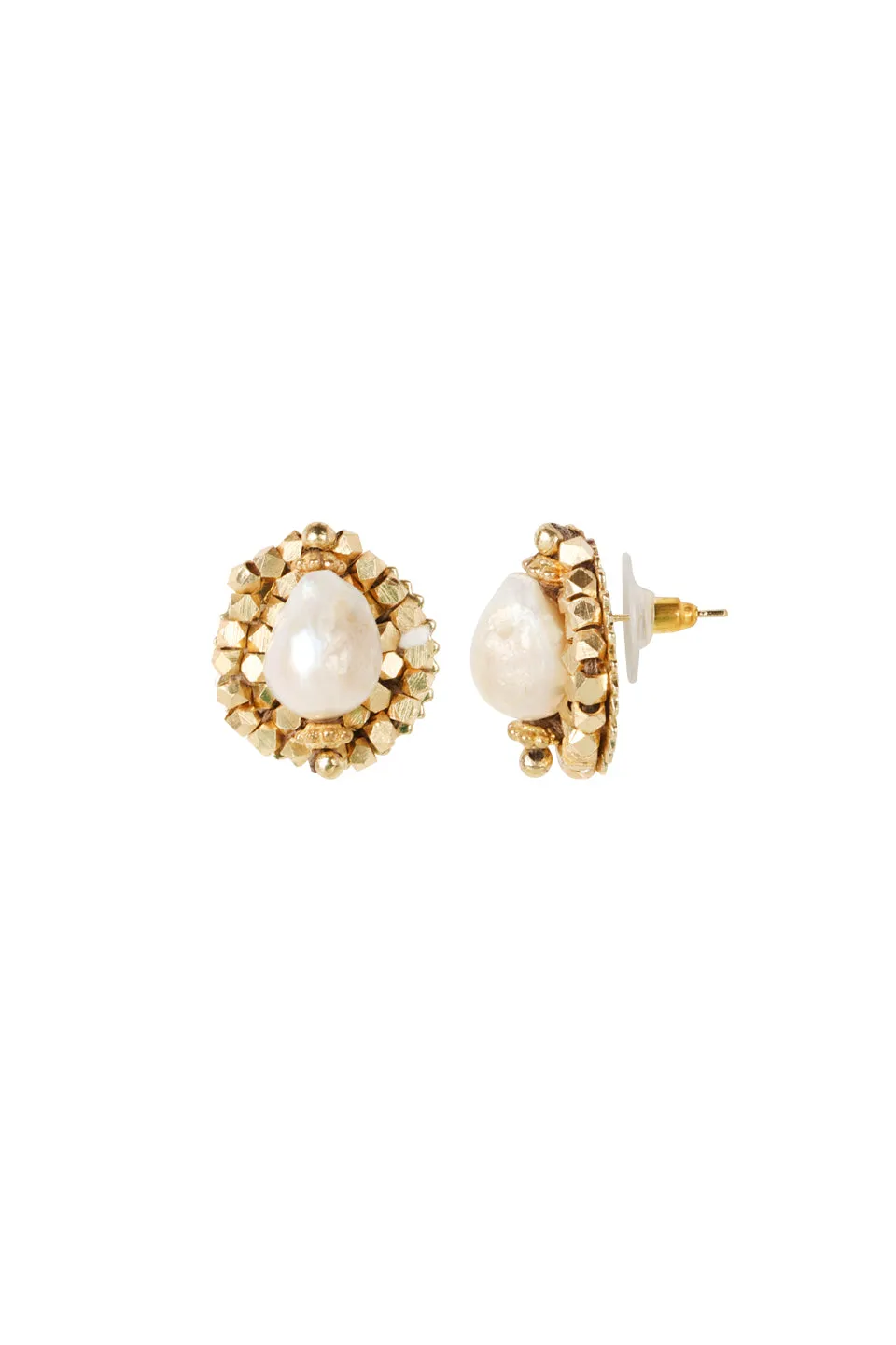 House of Tuhina Indri Baisa Gold orecchini lobo oro