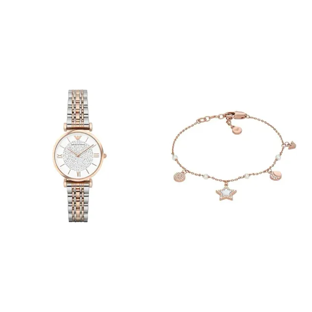 Emporio Armani set orologio donna bicolore con bracciale