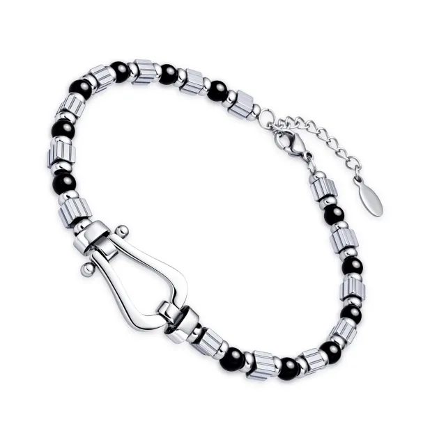 Dada Gioielli Pietre Naturali Onice Bracciale Uomo Acciaio